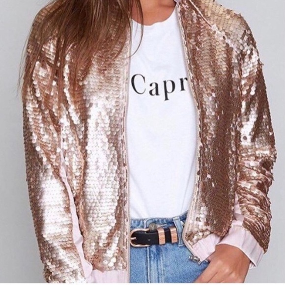 Jackets & Blazers - Gold Sequin Jacket